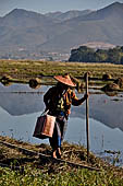 Inle Lake Myanmar. The market of the village of Nampan on the eastern lakeshore. 